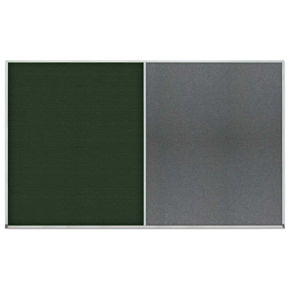 United Visual Products Triple Door Radius Corkboard, 72"x48", Sat, UV70055RC-SATIN-BUFF UV70055RC-SATIN-BUFF - main